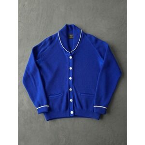 Vintage 60s The Briar Standard Knitting Curling Sweater Blue L Pure Virgin Wool